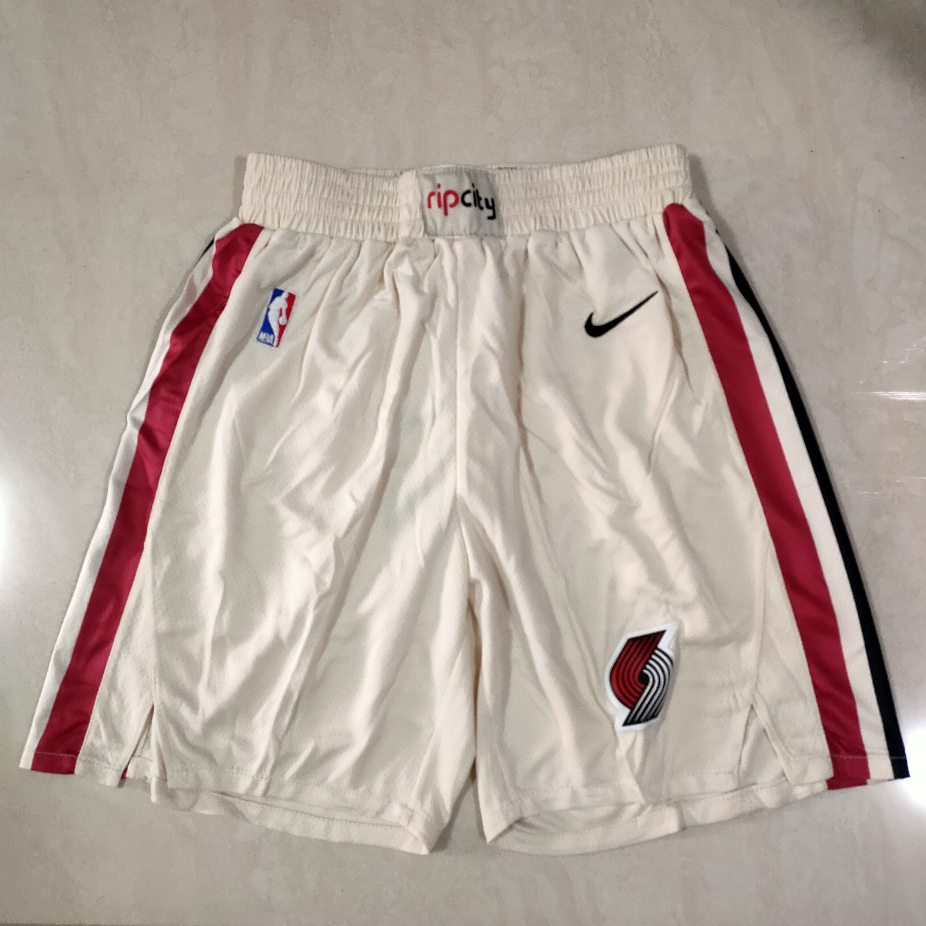 Men NBA Portland Trail Blazers Cream Shorts 0416->phoenix suns->NBA Jersey